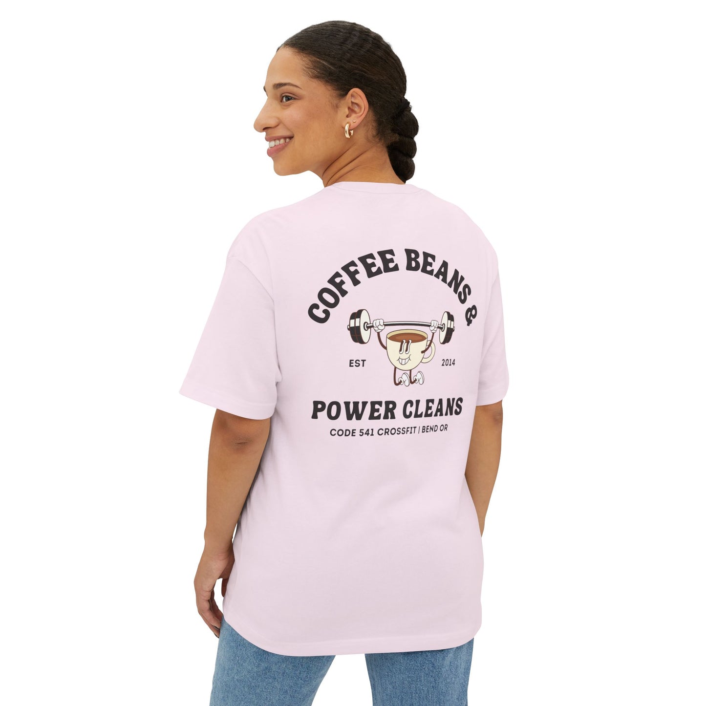 Coffee Beans & Power Cleans Oversized Tee