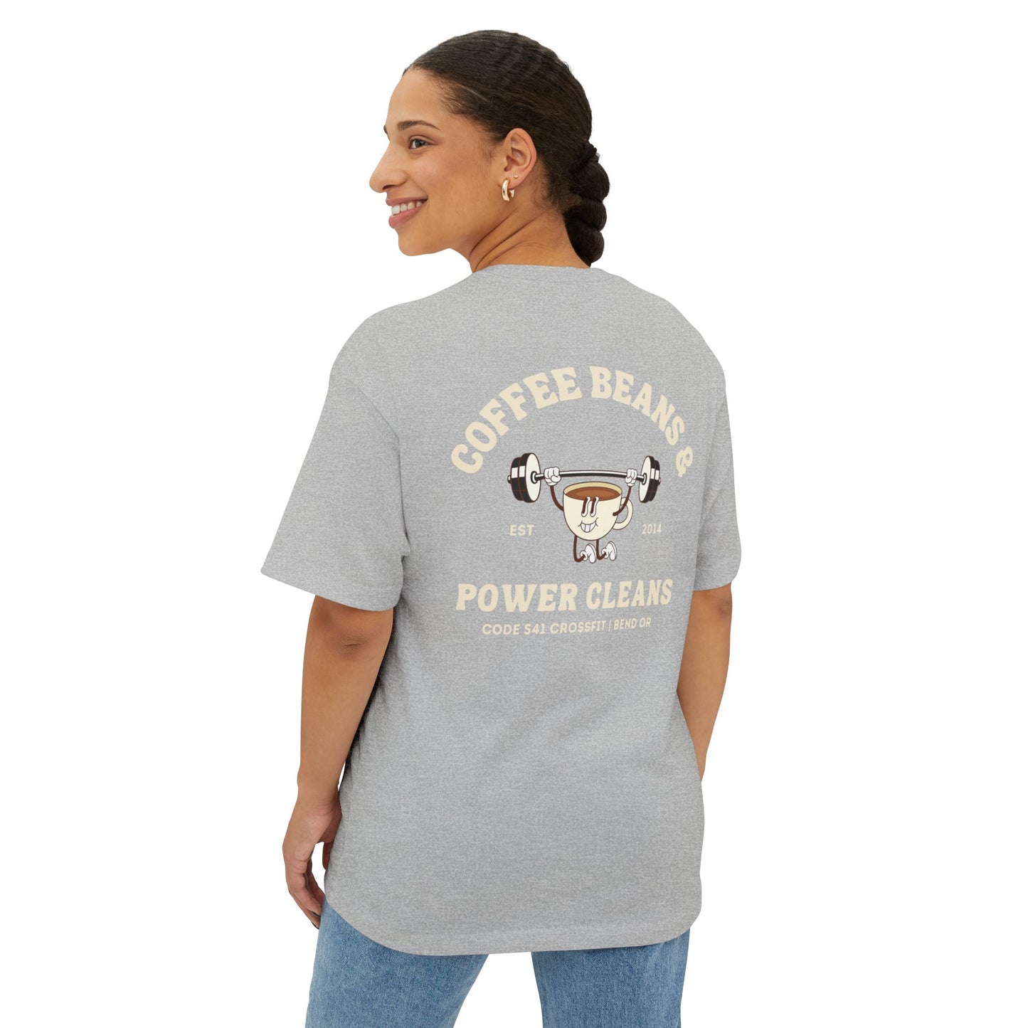 Coffee Beans & Power Cleans Oversized Tee