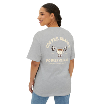 Coffee Beans & Power Cleans Oversized Tee