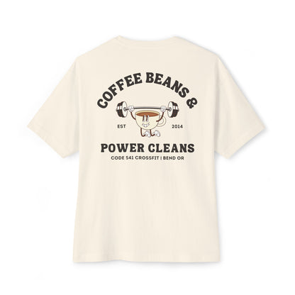 Coffee Beans & Power Cleans Oversized Tee