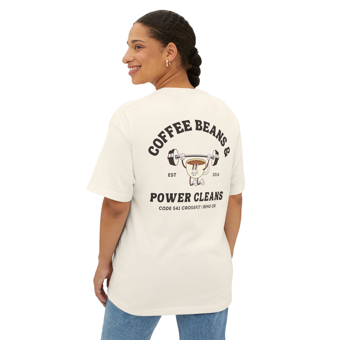 Coffee Beans & Power Cleans Oversized Tee