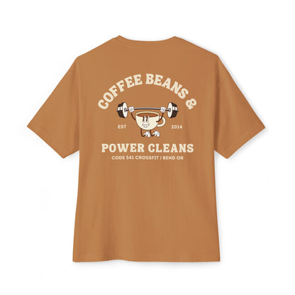 Coffee Beans & Power Cleans Oversized Tee