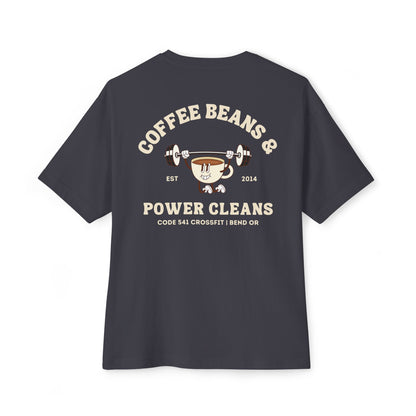 Coffee Beans & Power Cleans Oversized Tee