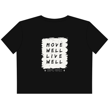Move Well Live Well Cropped Tee — Women’s Boxy Fitness Shirt